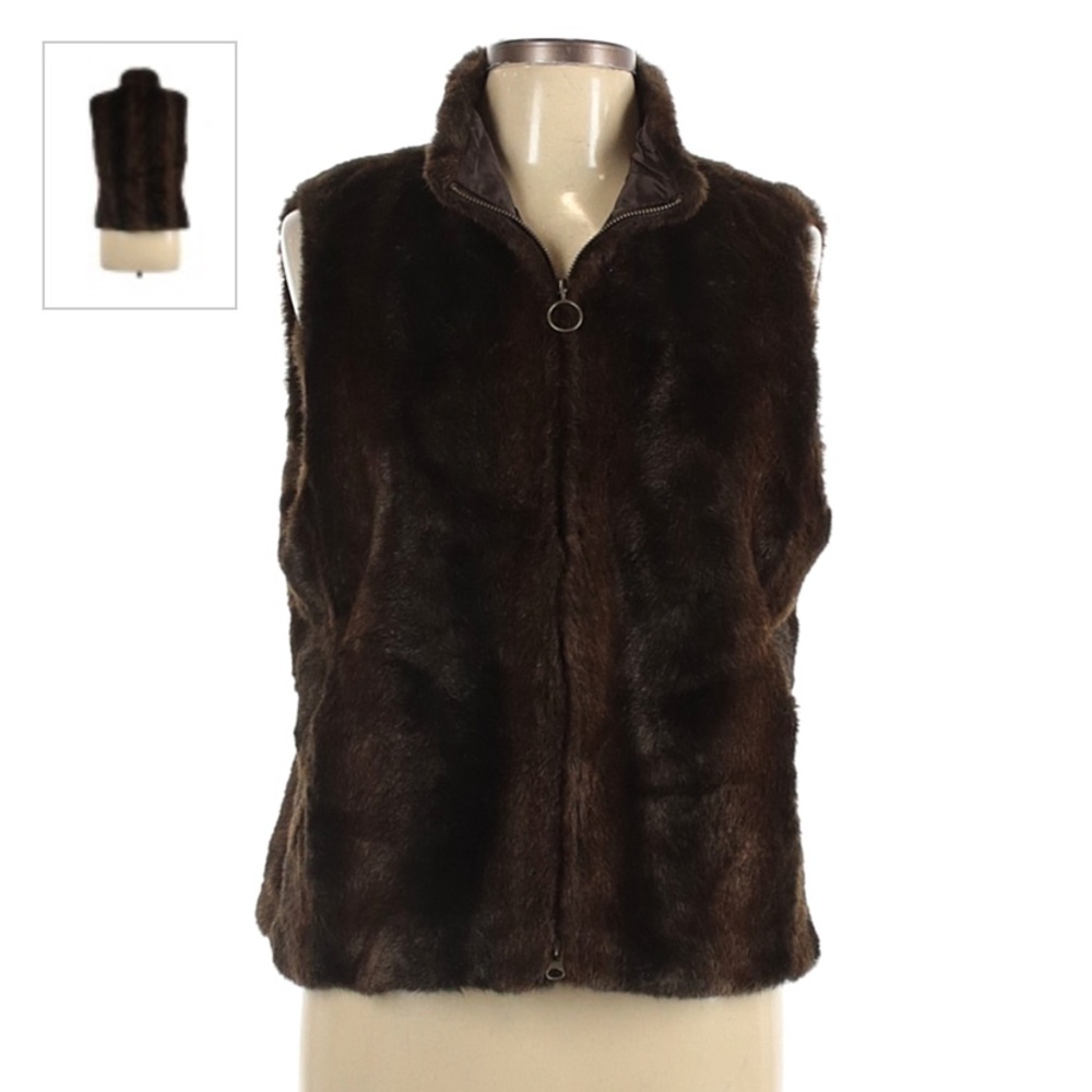 ANN TAYLOR LOFT FAUX FUR VEST
